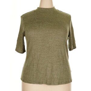 Apt 9 Women's Short Sleeve Mock Turtle Neck Green Sweater Top SZ XXL